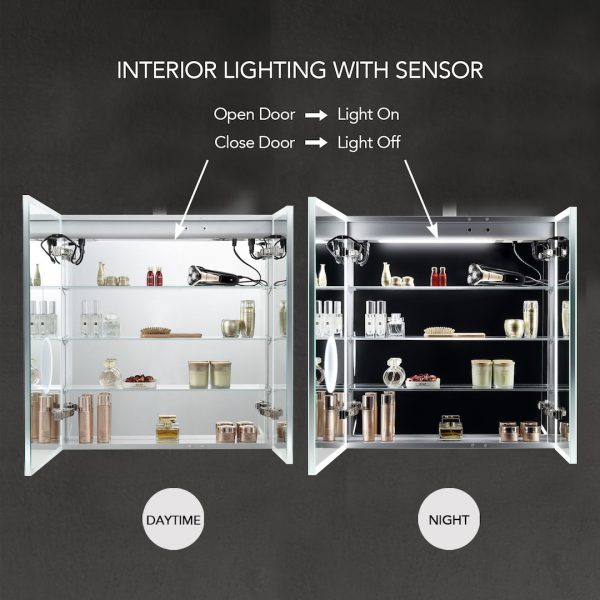 BLOSSOM Asta 30x32 Inch LED Medicine Cabinet with Clock