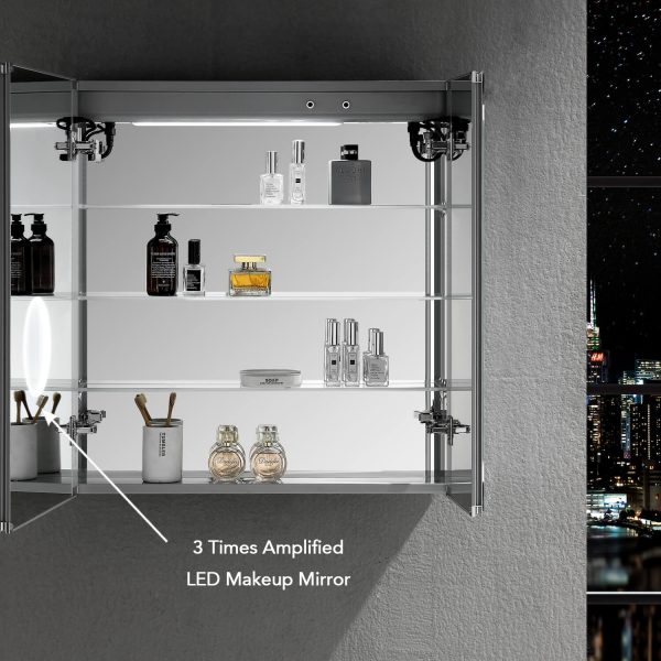 BLOSSOM Asta 30x32 Inch LED Medicine Cabinet with Clock
