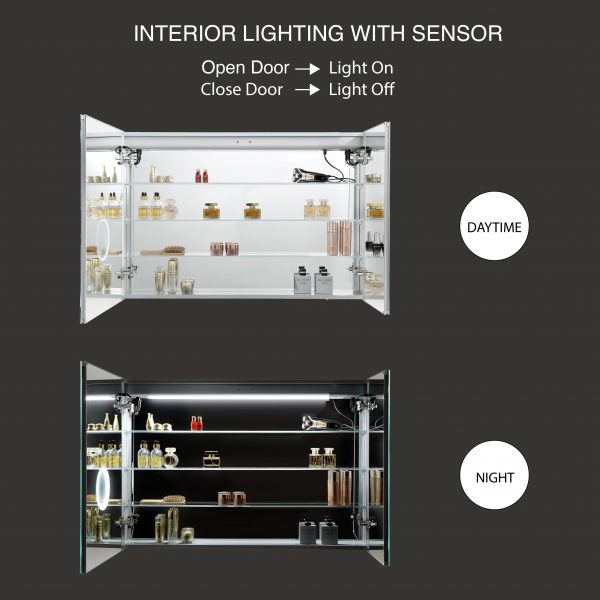 BLOSSOM Asta 48x32 Inch LED Medicine Cabinet with Clock