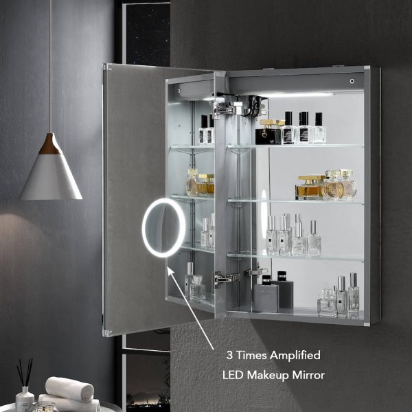 BLOSSOM Asta 24x32 Inch LED Medicine Cabinet with Clock