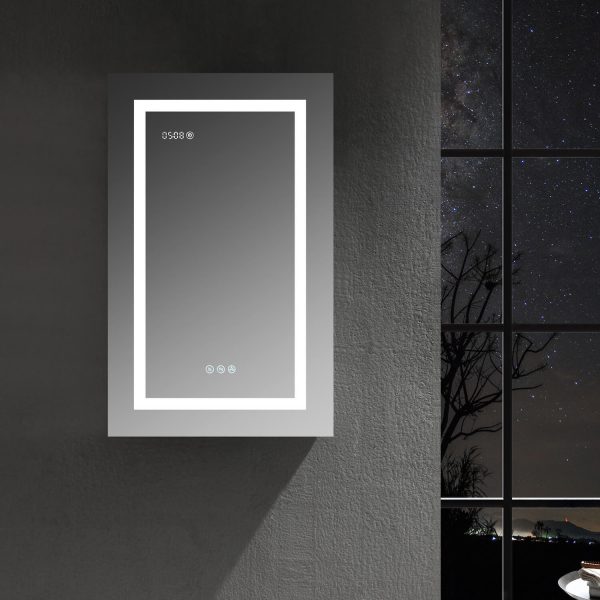 BLOSSOM Asta 24x32 Inch LED Medicine Cabinet with Clock