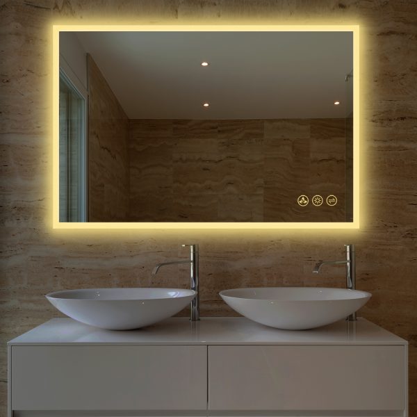BLOSSOM Beta 48″x30″ LED Mirror with Frosted Edge