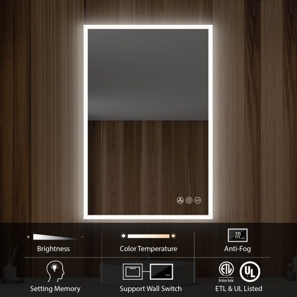 BLOSSOM Beta 24″x36″ LED Mirror with Frosted Edge