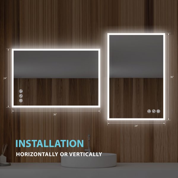 BLOSSOM Beta 24″x36″ LED Mirror with Frosted Edge