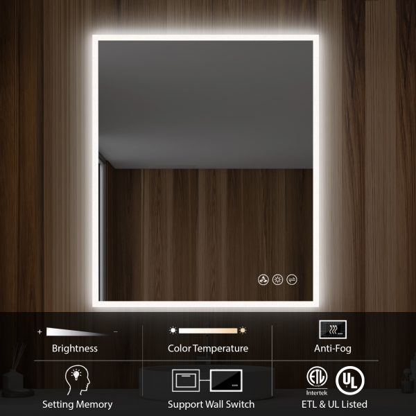 BLOSSOM Beta 30″x36″ LED Mirror with Frosted Edge