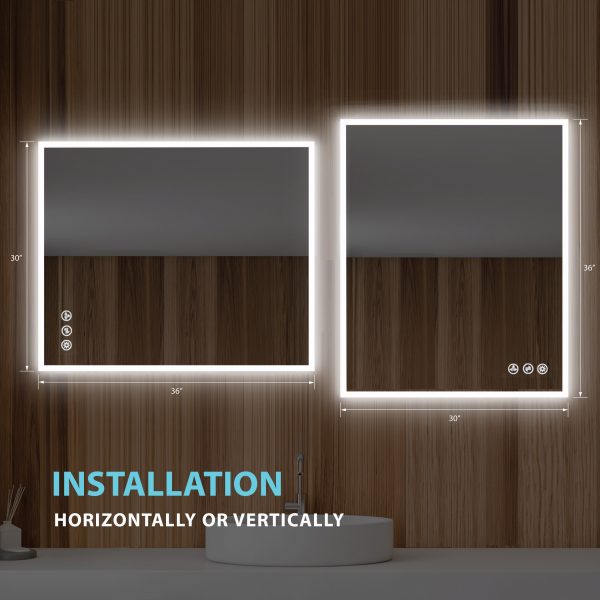 BLOSSOM Beta 30″x36″ LED Mirror with Frosted Edge