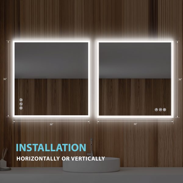 BLOSSOM Beta 36″x36″ LED Mirror with Frosted Edge