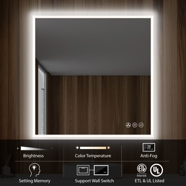 BLOSSOM Beta 36″x36″ LED Mirror with Frosted Edge