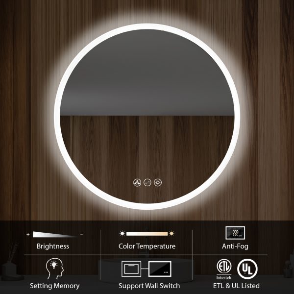 BLOSSOM Orion 24″ Round LED Mirror with Frosted Edge
