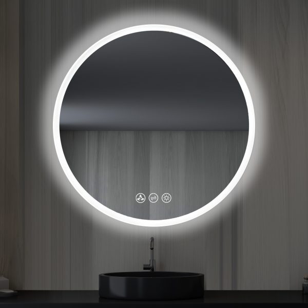 BLOSSOM Orion 24″ Round LED Mirror with Frosted Edge