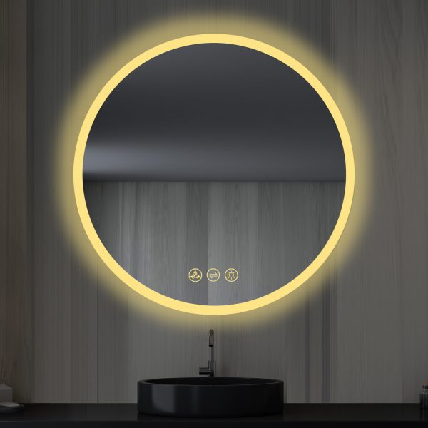 BLOSSOM Orion 24″ Round LED Mirror with Frosted Edge