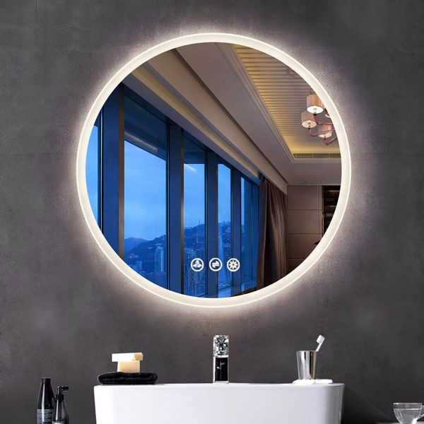BLOSSOM Orion 24″ Round LED Mirror with Frosted Edge