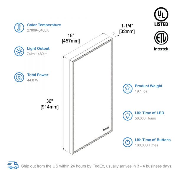 BLOSSOM Stellar 18 Inch LED Mirror