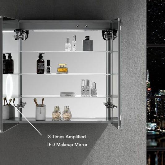 BLOSSOM Asta 30x32 Inch LED Medicine Cabinet with Clock