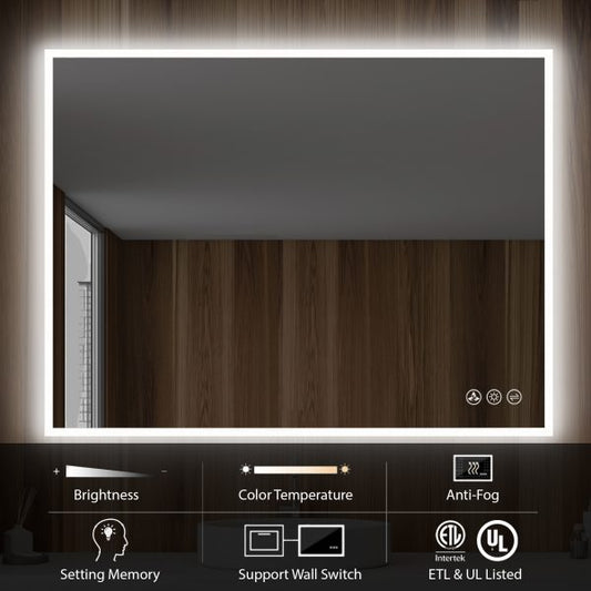 BLOSSOM Beta 48″x30″ LED Mirror with Frosted Edge