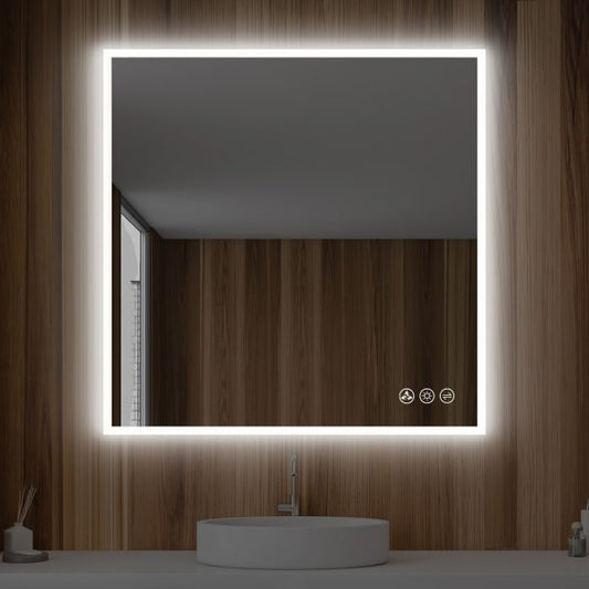 BLOSSOM Beta 36″x36″ LED Mirror with Frosted Edge