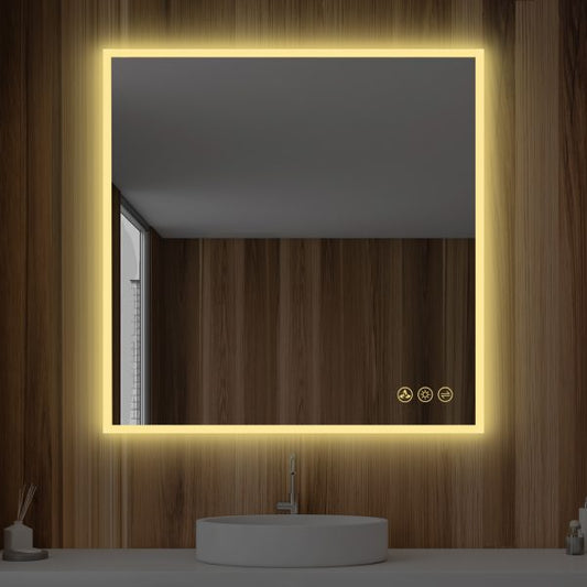 BLOSSOM Beta 36″x36″ LED Mirror with Frosted Edge